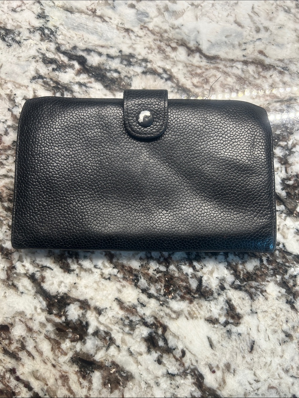 CHANEL Black Pebbled Leather Snap Wallet project